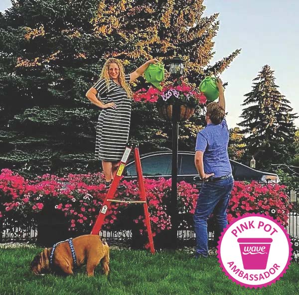 Wave Pink Pot Ambassador for February 2022 Kahla watering her plants